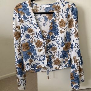 Skylar + Madison floral top with fun sleeves
